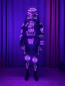 Earthradius Multi-Coloured LED Robot Stilts Walker Costume Black (XL)