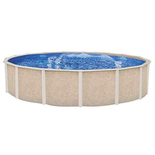 Embassy Pool Co Fiesta Key 15 Foot x 52 Inch Round Swimming Pool Package Gray