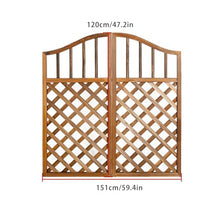 OREKPOT Garden Arch, Outdoor Arch Trellis with Gate, Durable Wooden Arbor pergola for Wedding Decoration Climbing Plants Lawn Patio Party Patio，Gray 160cm/63in