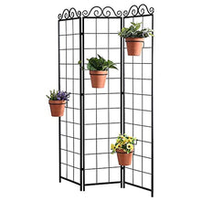 TBNLASS Black Metal Wire Hanging Flower Pot Stand Suitable For Lattice Wall Set Of 6