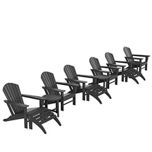 WO WESTIN OUTDOOR 12-Piece Traditional HDPE Adirondack Chair Set with Ottomans and Side Tables Grey