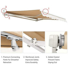 Diensweek 10'x8' Patio Awning Retractable, Fully Assembled Manual Commercial Grade - Quality 100% 280G Ployester Window Door Sunshade Shelter - Deck Canopy Balcony P100 Series (10'x8', Beige)