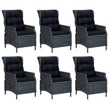 AJSEOYBS Outdoor Patio Set,Outdoor Garden Furniture,7 Piece Patio Dining Set Dark Gray Poly Rattan,for Deck, Patio, Garden, Poolside, Backyard