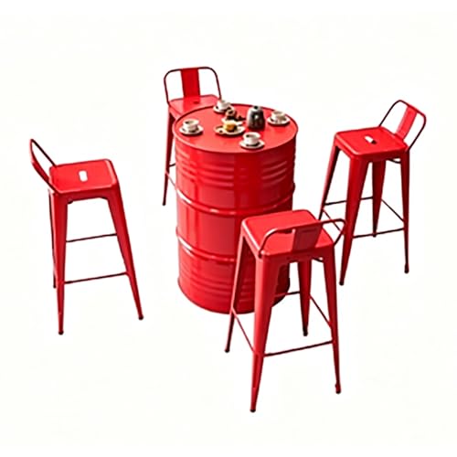 JOSOGO Patio Table and Chair Set, Weather Resistant Outdoor Bistro Set, Lightweight Portable Dining Furniture for Garden Porch Backyard Yard(Red 1A4B)