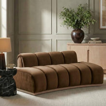Meridian Furniture 44093Saddle-L Jace Collection Art Deco Loveseat, Ultra Luxe Saddle 460 GSM Velvet, Natural Finish Rubberwood Base, Eucalyptus Wood Frame, Tufting, 78.5" W x 38.5" D x 28" H, Saddle