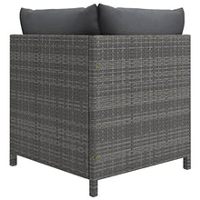 fsahslih 8 Piece Patio Lounge Set Poly Rattan Outdoor Furniture Gray