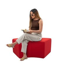 FDP 24" x 48" S-Curve Oversized Outdoor Ottoman Featuring Sunbrella Fabric - Weather-Resistant, Fade-Resistant, Assembled Patio Furniture for Backyard, Poolside Seating, 18" H - Canvas Jockey Red