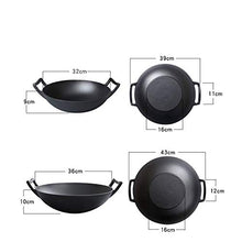 ntumLeap Cast Iron Flat Bottom Wok Non-Stick Wok Induction Cooker General Pig Iron