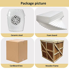 Ceramic Drum Table,Ceramic Drum Stool,Decorative Ceramic Garden Stool, Glazed Hollow Lion's Head Shoe Changing Stool Drum Stool, Suitable for Outdoor Garden,(White)