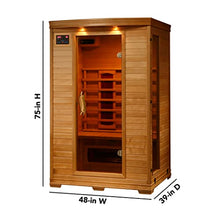 Blue Wave HeatWave BSA2406 2-Person Deluxe Ceramic Infrared Sauna, 1-2, Hemlock