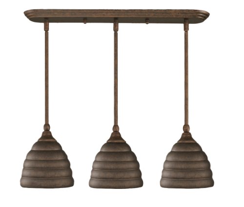 Toltec Lighting 25-BRZ-425 6-Inch Multi Light Mini-Pendant Bronze Finish Beehive Metal Shade