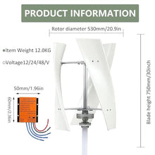 HTIANMM 3000W Wind Turbine Generator,12V 24V 48V 220V with 3 Blades Wind Vertical Turbine Generator Permanent Magnet Generator Wind Turbine Kit for Hybrid Wind Solar,24V