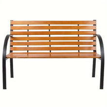 DUYHBAWRS Garden Bench Hardwood Slotted Steel Frame Outdoor Patio Garden Bench Park Seat