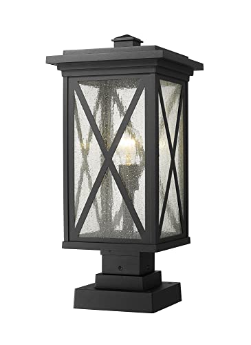 Z-Lite 1 Light Outdoor Pier Mounted Fixture 583PHBS-SQPM-BK