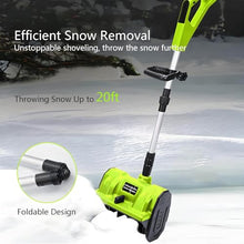 Electric Snow Shovel, Foldable Snow Blower, Easy on Your Back, Snow Thrower with Double Safety Switch, for Driveway Winter Snow Removal(One Batteries)