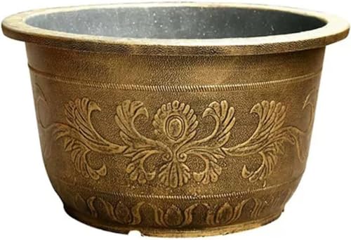 Flower pots Flower Pot Decorative Resin Garden Planter Flower Pots with Drainage Planters Gardening Flower Pot Home Office Garden Plant Container Decoration Planter Pot-44cm (Size : 41cm) (One Color