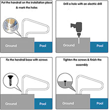 MSHOSAC Pool Handrail,304 Stainless Steel Pool Handrails - Anti-Slip Staircase Safety Rail, 440lbs Capacity, Easy Installation, Durable & Stable Design for Swimming Pool & Stair Use