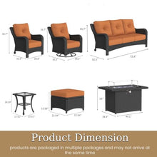 Aeeiua 10 Piece Patio Furniture Set with Fire Pit Table