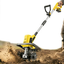 vnmudzeo 20V Electric Tiller,270 RPM Cordless Soil Tiller Cultivator,22cm Wide & 18cm Deep Garden Rototiller,w/48 Steel Tines,for Courtyard Corner Flower Nursery 4000mAh
