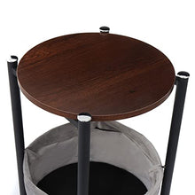 NRFJFOP Removable Side Table Small Round Wheels Bedside with Removable Basket Bag