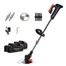 Electric Lawn Mower, with 3 Style Blades 9000mA Battery Rechargeable Portable Weeder Home Small Walk-Behind Lawn Mower for Garden Lawn Shrub Trimming