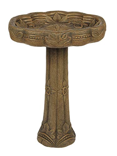 Solid Rock Stoneworks Imperial Birdbath- 22" Tall x 15" Dia- Espresso