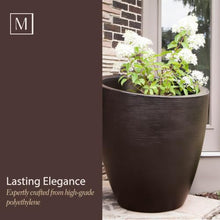 Mayne Milano 30in Round Modern Planter, Black