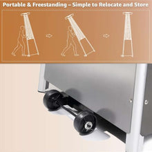 40,000 BTU Steel Portable Propane Outdoor Patio Heater with Glass Flame Tube – Square Pyramid Black Freestanding Design with Wheels & Easy Ignition – Ideal for Deck, Patio, Poolside, Events