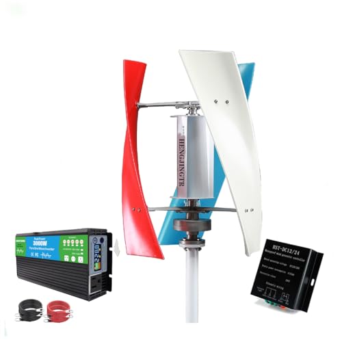 HENGJINGTR 48V,9000W Low Start Wind Speed Large Wind Turbine,3 Blades Vertical Axis High Power 12V 24V 48V 220V Vertical Axis Wind Turbine for Outdoor