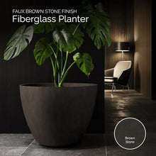COSAPOTS Lupo Tapered Indoor/Outdoor Planter, 37x28in Brown Stone