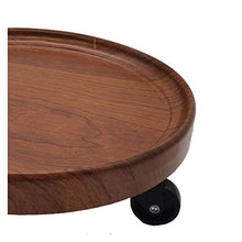 ZOCWJK Plant standPlant Pedestal Stand Household Bonsai Base Round Imitation Wood Mobile Flower Pot Tray Base with Universal Wheels Pedestal Stand for Display,One Color-19cm