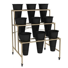 OJKJGYTF Plant Stand for Indoor and Outdoor Plants Flower Display Stand with Movable Cart Shelf Cut Flowers Container Shelf 3 Tier Plant Display Shelf Ladder for Flowers and Plants