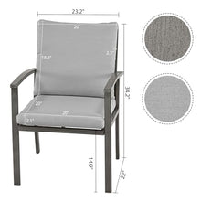 6-Piece Outdoor Patio Dining Chairs with Cushions Grey