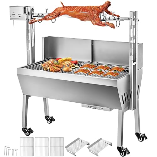 JYXYXSCP Automatic Barbecue Grill Kit, Outdoor Camping Barbecue Spit Grill W/Baffle, Suitable for Roasting Lamb