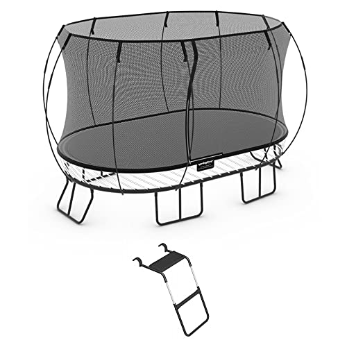 Springfree Large Oval Trampoline 8x13 ft with FlexrStep V2 Bundle Black