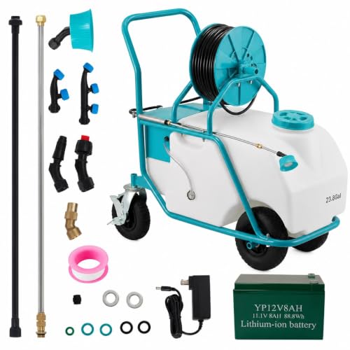 23.8 Gallon Wheeled Battery Sprayer, 12V 12Ah for Lawn & Garden