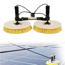 Ostreemaner Solar Photovoltaic Panel Cleaning Brush, Handheld Solar Cleaning Telescopic Rod-Adjustable Length, Double Brush Head (Spin), 40mm Telescopic Rod Diameter,Mains Power,5.5M