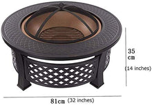 Outdoor Fire Pit Round Metal Firepit, Wood Burning Pit - includes Spark Screen - Great for Outdoor and Patio
