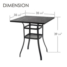 Kozyard 3-Piece Patio Bar Set, 2 Swivel Bar Chairs, Marble-Look Tabletop