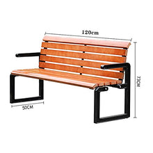 Garden Bench Outdoor Park Garden Solid Wood Benches Terrace Benches anticorrosive Wood Weather-Resistant Porch Chairs for 2-3 People Courtyard Seats Aluminum Frame Lounge Chair Furniture for Patio/Dec