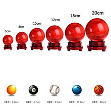 MPUTTCOXN Melting/Natural Multicolor Crystal Quartz Ball with Stand for Healing/Divination/Chakra Balance/Yoga/Home/Office FengShui Decoration (Re-constituted Red Crystal Ball, Diameter 20cm)