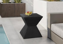 Seeheool Modern Outdoor Side Table with Magnesium Oxide for Patio Backyard Garden Pool Porch Lawn 22.25" x 22.25" x 24.75" Black
