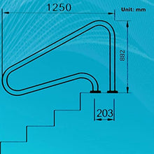 Pool Handrail Swimming Pool Safety Hand Rail Swimming Pool Handrails, 304 Stainless Steel Pool Hand Rail Easy-to-Install with Base, Stainless Steel Pool Railings for Garden Backyard Pools, E ( )