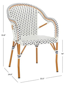 SAFAVIEH Outdoor California Patio Dining Chair Set of 2, 18" PAT7531D-SET2