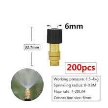 Ship accessories Adjustable Copper Misting Nozzle w/ 4/7mm Plastic Tee Thread Barb Connector Brass Watering Irrigation Sprinkler Cooling Nozzle Irrigation accessories(G)