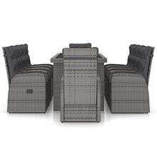 ZQQLVOO Patio Bistro Set, Outdoor Bistro Set Conversation Sofa 11 Piece Patio Dining Set with Cushions Poly Rattan Gray for Garden, Patio, Balcony, Beach, Coffee Bar, Deck