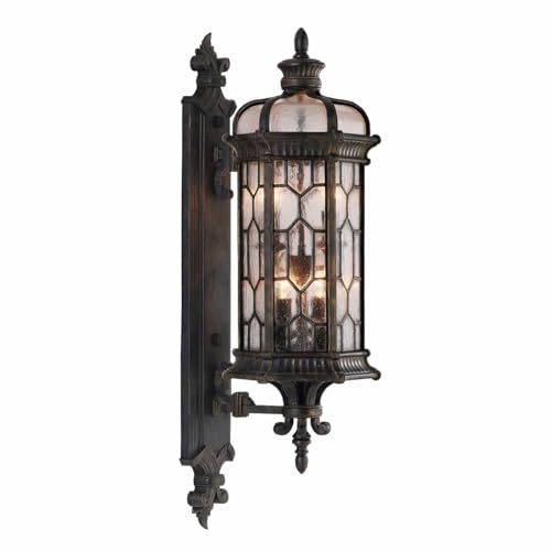 Fine Art Handcrafted Lighting 413881-1ST Devonshire 4 Light 32" High Outdoor Wall Sconce with Seedy Glass Shade