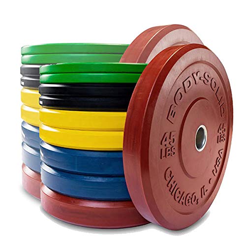 Body-Solid Commercial Extreme Bumper Plate Set 520 lb Black/Blue/Green