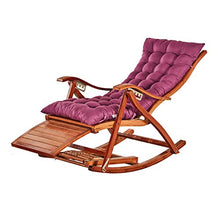 ELUKHT Comfortable Folding Rocking Chair with Cushions Stylish Bamboo Deck Chair for Relaxing in Living Room Patio Garden Outdoor Seating Ergonomic Design