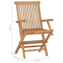 RJPLMFV Folding Patio Chairs 6 pcs Solid Teak Wood Outdoor Chairs Balcony Chair Deck Chairs for Gardens, courtyards